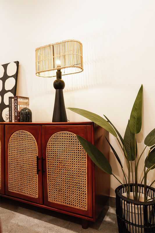 Wood and Cane Console