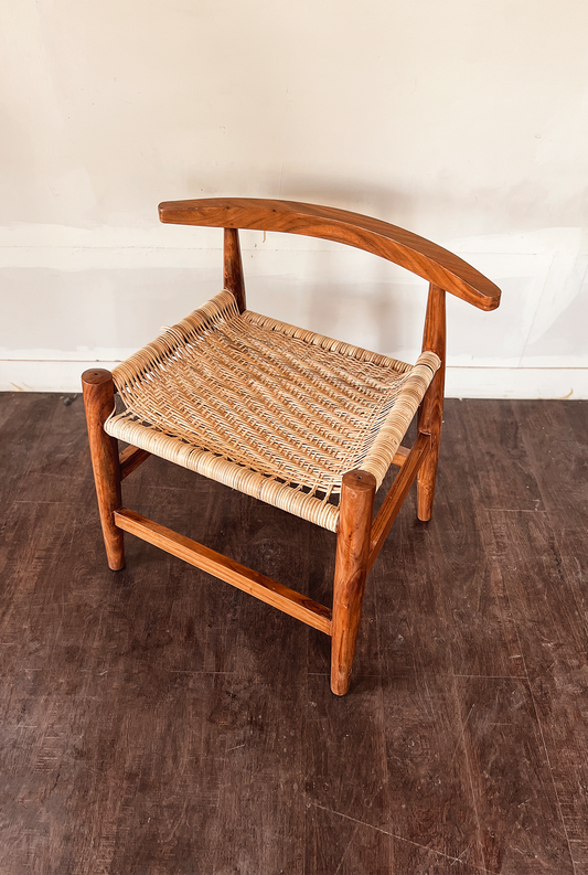 Wood And Rattan arc Chair