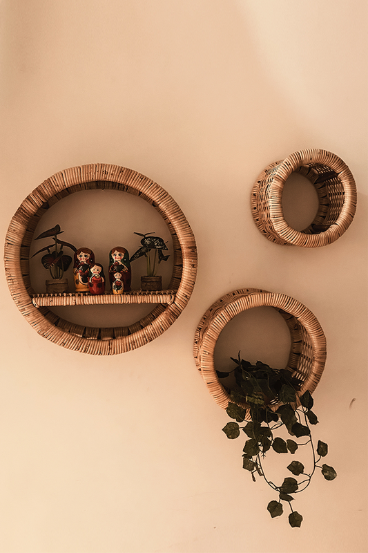 Rattan Circles Wall Art Set