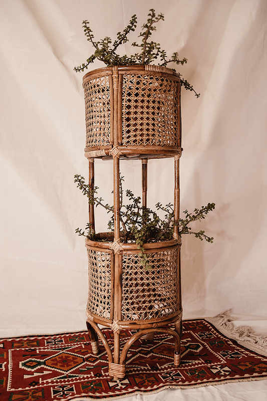 Double Rattan Planter
