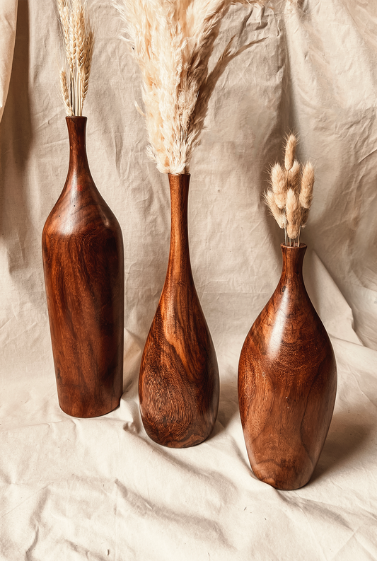 Sheesham Wooden Vases II