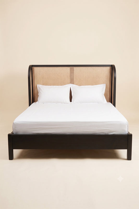 Charcoal Rattan Bed