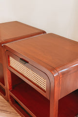Rounded Rattan nightstand