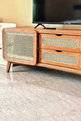 Fabian Cane and Wood console