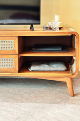 Fabian Cane and Wood console