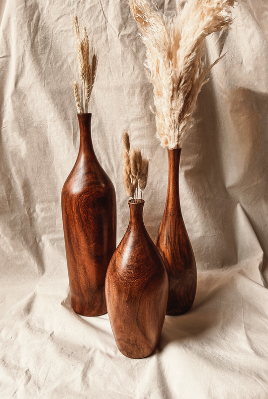 Sheesham Wooden Vases II